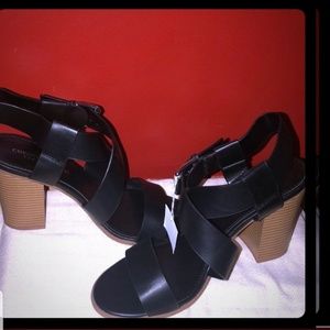 Black platform sandals
